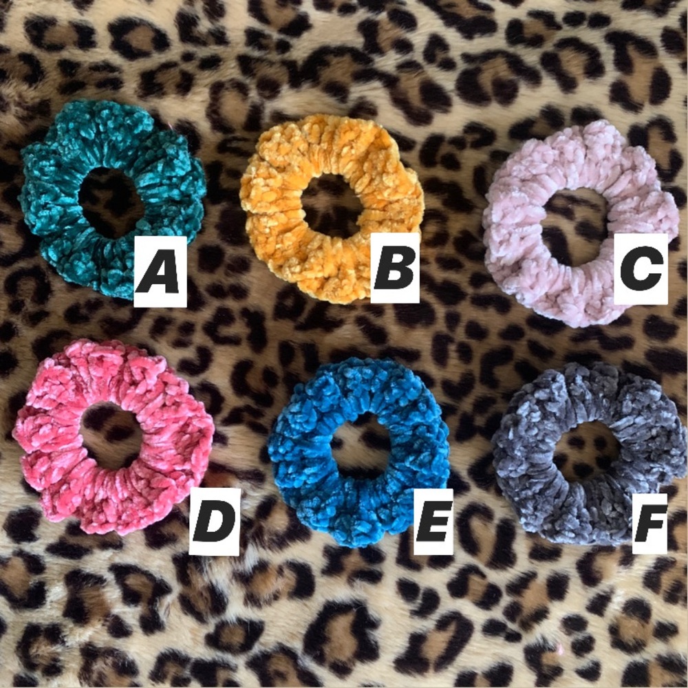 Handmade Velvet Crochet Scrunchies